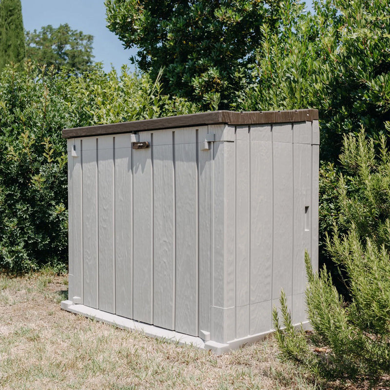 Toomax Stora Way All Weather Storage Shed Cabinet, Taupe Grey/Brown (Used)