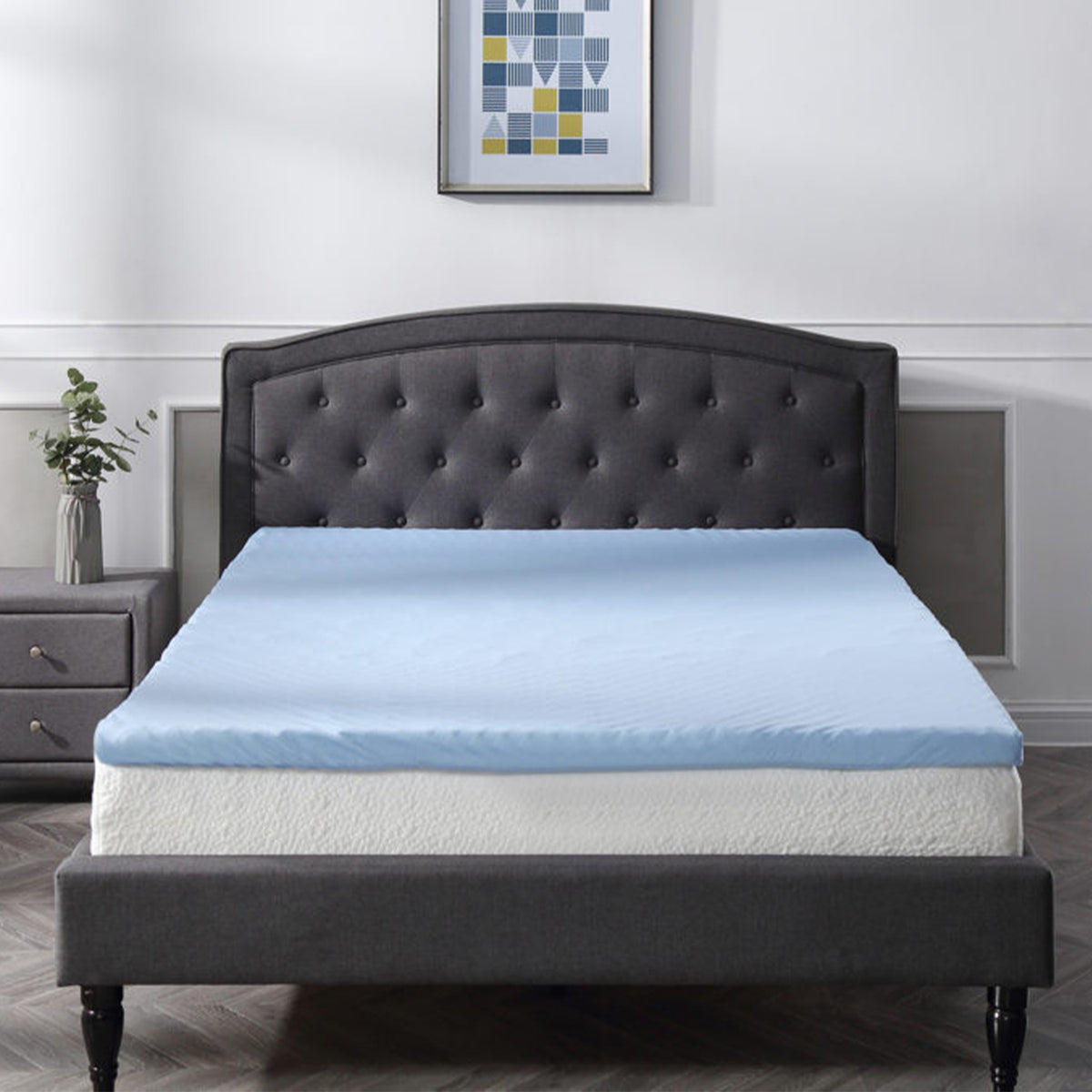 Classic Brands Cool Cloud 3 Inch Memory Foam Mattress Topper with Cover, Full