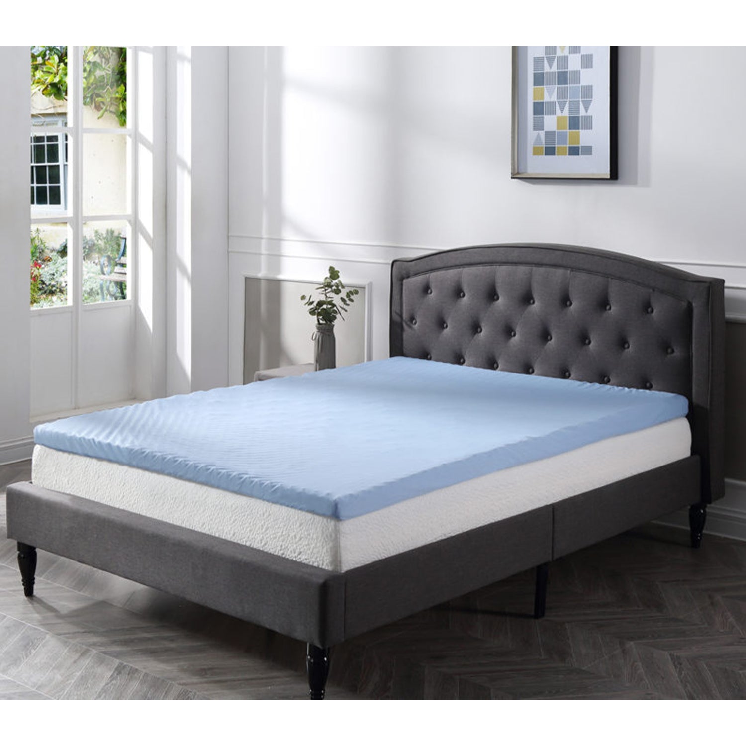 Classic Brands Cool Cloud 3 Inch Memory Foam Mattress Topper with Cover, Twin