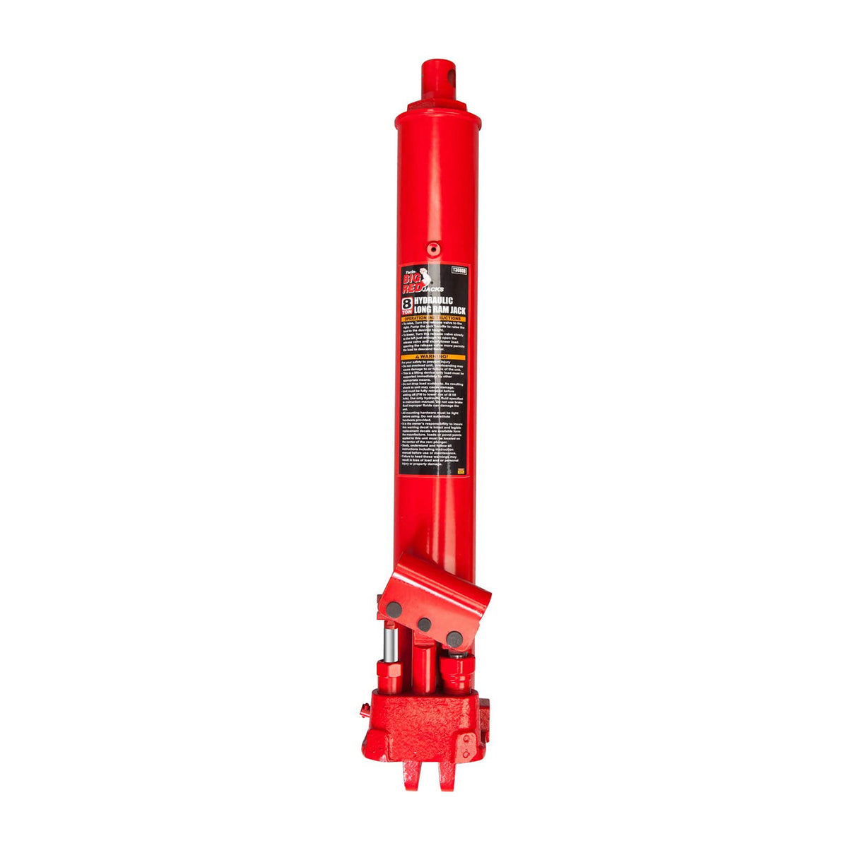 Big Red 8 Ton Hydraulic Long Ram Jack w/ Double Piston Pump & Clevis Base, Red