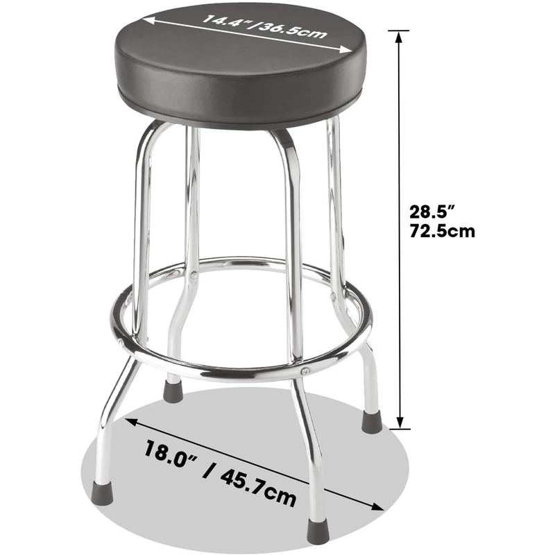 BIG RED Torin Swivel Bar Stool with Chrome Plated Legs, Black