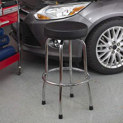 BIG RED Torin Swivel Bar Stool: Padded Garage/Shop Seat with Chrome Legs(Used)