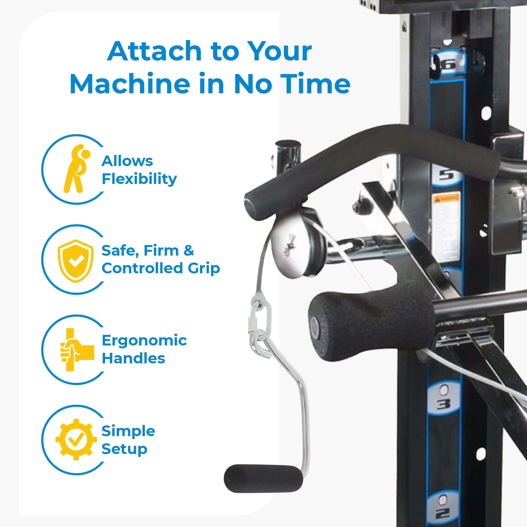 Open Ended Chrome Handles Total Gym Home Workout Machines (Open Box) - VMInnovations
