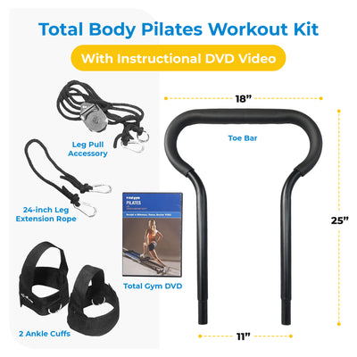 Total Gym Men/Women Total Body Pilates Workout Kit with Instructional DVD Video