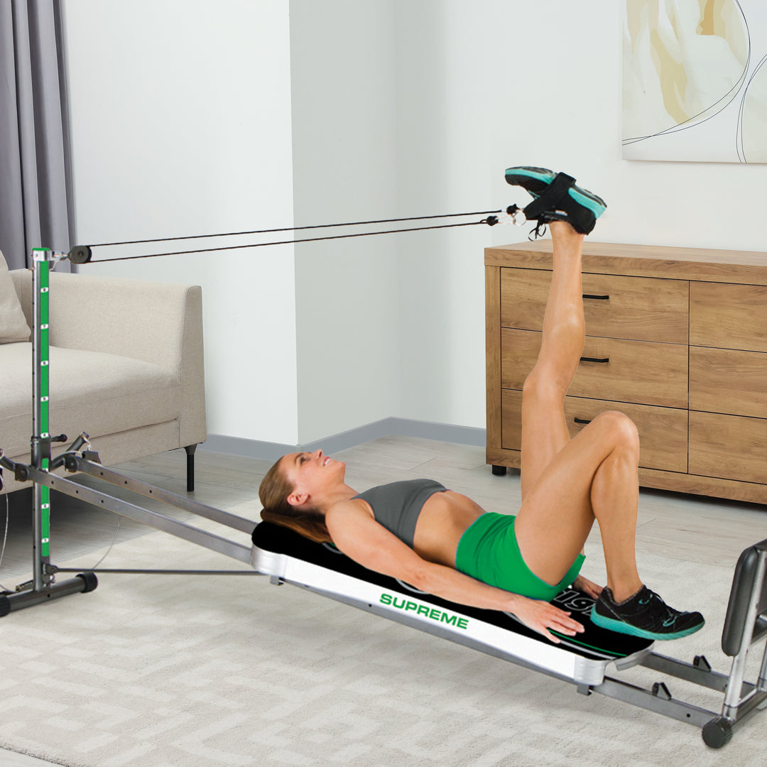 Total Gym Supreme Home Gym with Ab Crunch, Tri Grip Shaper Bars, and Squat Stand - VMInnovations