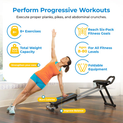 Total Gym Fitness Dynamic Plank Core & Abdominal Trainer Blast Workout Machine - VMInnovations