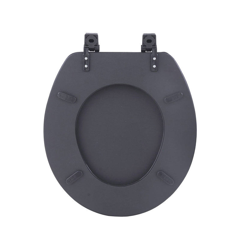 Achim Home Furnishings Fantasia 17 Inch Standard Soft Vinyl Toilet Seat, Black