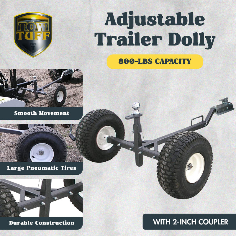 Tow Tuff TMD-800ATV Weight Distributing Adjustable Trailer Dolly (Open Box)