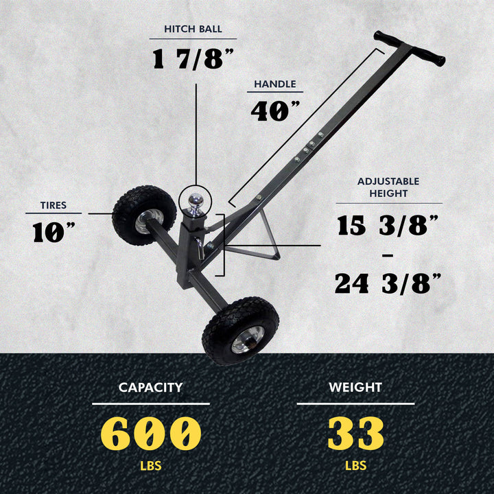 Tow Tuff TMD-600AFF  Solid Steel 600 Pound Capacity Trailer Dolly (For Parts)