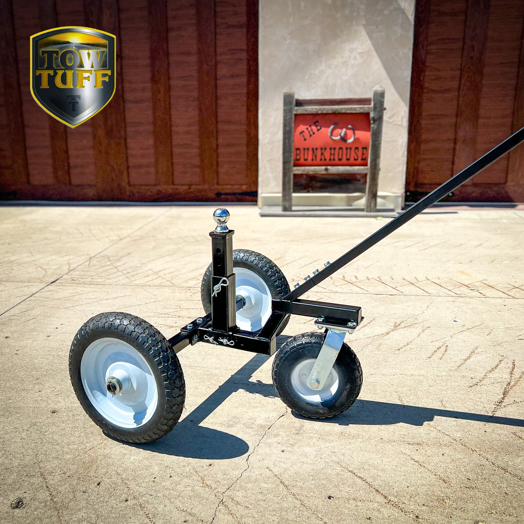 Tow Tuff TMD-1000C2 Adjustable Steel 1000 lb Heavy Duty Trailer Dolly w/ Caster - VMInnovations