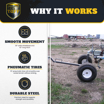 Tow Tuff TMD-800ATV Adjustable Solid Steel 800 Pound Capacity Trailer Dolly (Refurbished)