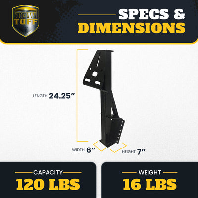 Tow Tuff TTF-08HD Heavy Duty Steel Universal Spare Trailer Tire Carrier, Black - VMInnovations