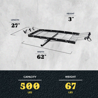 Tow Tuff 62-Inch Steel Cargo Carrier Trailer with Bike Rack (Open Box) - VMInnovations