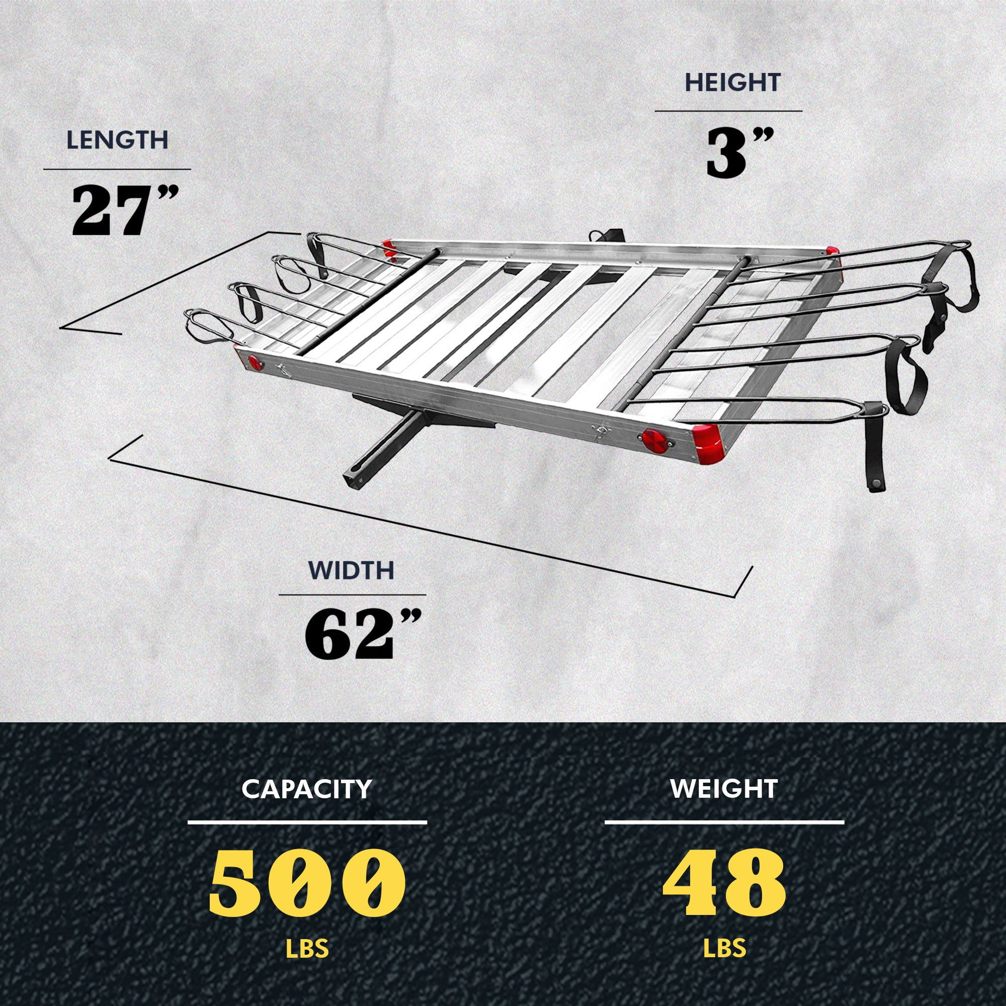 Tow Tuff Heavy Duty 2-in-1 Aluminum Cargo Carrier with Bike Rack (Open Box)