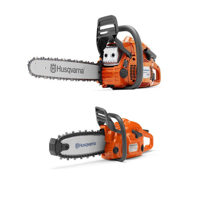 Husqvarna 445E 18-Inch Bar Gas Chainsaw and 440 Toy Childrens Chainsaw, Orange - VMInnovations