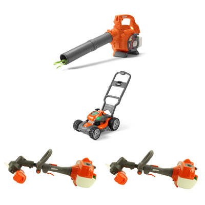 Husqvarna Kids Toddler Toy Battery Lawn Leaf Blower, Lawn Mower & Trimmer (2)