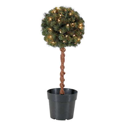Home Heritage 4 Ft Artificial Tree w/ Lights + 2.5 Ft Artificial Tree w/ Lights