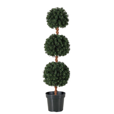 Home Heritage 4 Ft Artificial Tree w/ Lights + 2.5 Ft Artificial Tree w/ Lights