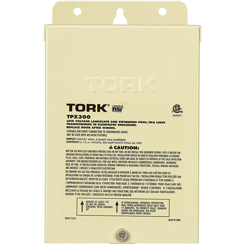 Tork TPX300 Low Voltage 300 Watt Pool Landscape Light Transformer Box (Used)