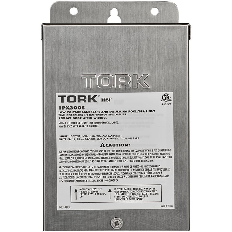 Tork Low Voltage 300 Watt Safety Transformer for Indoor Outdoor Pool (Open Box)