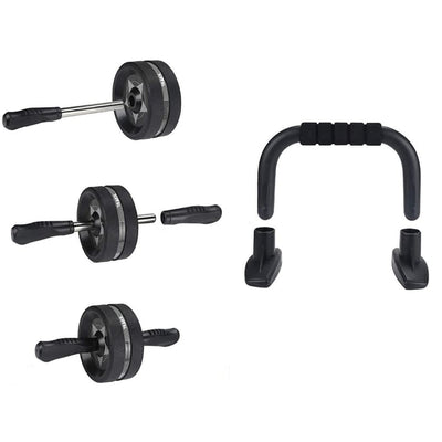TRAKK 6 In 1 Ab Gym Set w/ Roller, Resistance Bands, Jump Rope, and Handle Grips