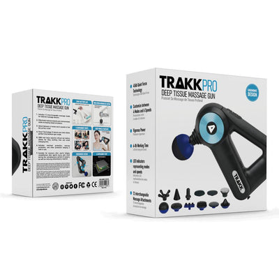 TRAKK Pro Deep Tissue 6 Speed Percussion Massage Gun w/ 12 Head Attachments