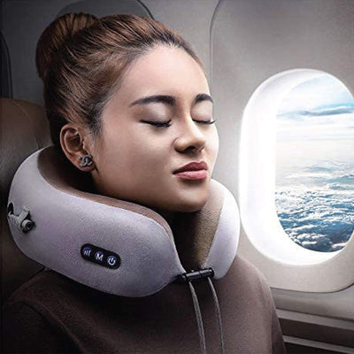 TRAKK Deep Tissue Electric U Shape Memory Foam Neck Massage Travel Pillow (Used)