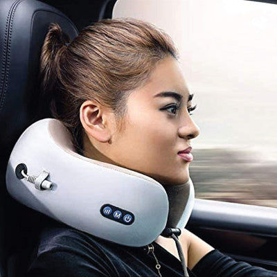 TRAKK Deep Tissue Memory Foam Neck Massage Travel Pillow, Brown (Open Box) - VMInnovations