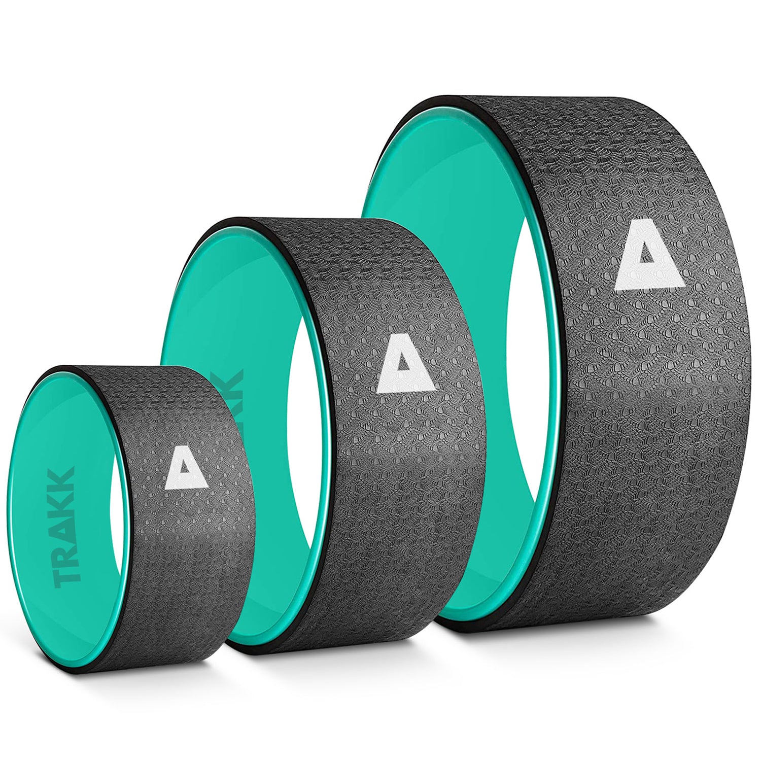 3in1 Back Stretch Foam Roller Yoga Wheel, Set of 3, Black (Open Box) - VMInnovations