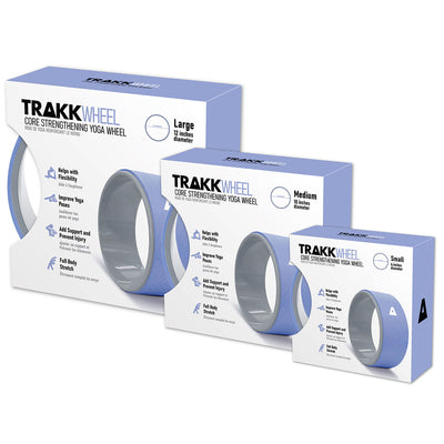 TRAKK 3 In 1 Back Stretch Foam Roller Yoga Wheel, Set of 3, Blue (Used)