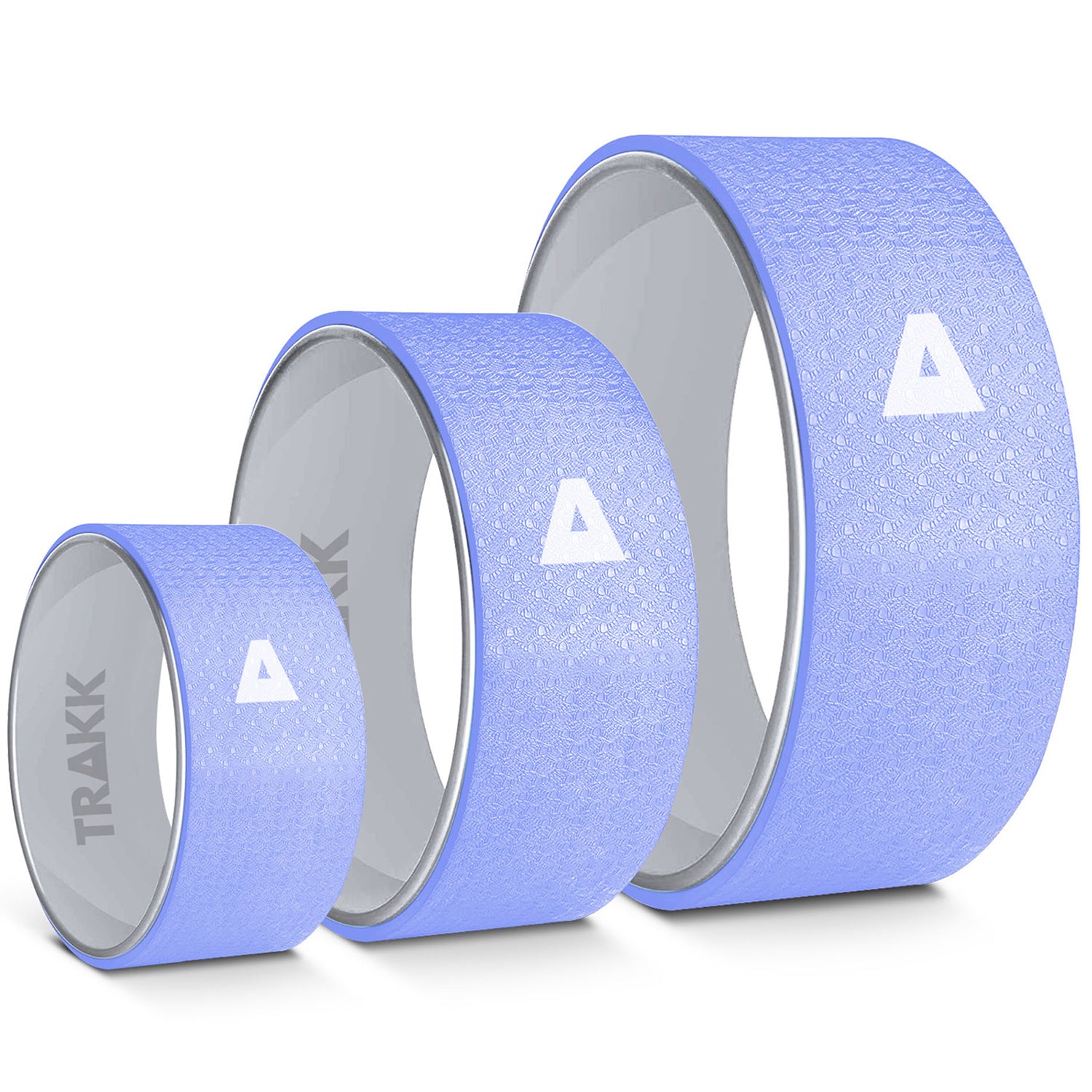 TRAKK 3 In 1 Back Stretch Foam Roller Yoga Wheel, Set of 3, Blue (Used)