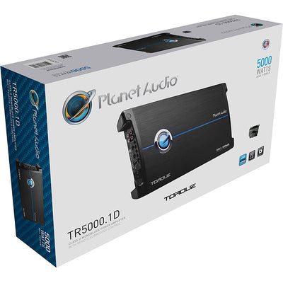 Planet Audio TR5000.1D Monoblock Car Sub Amplifier, 5000 Watts, 1 Ohm Stable