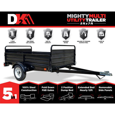 Detail K2 Single Axle Mighty Corrugated Solid Steel Floor Trailer (For Parts)