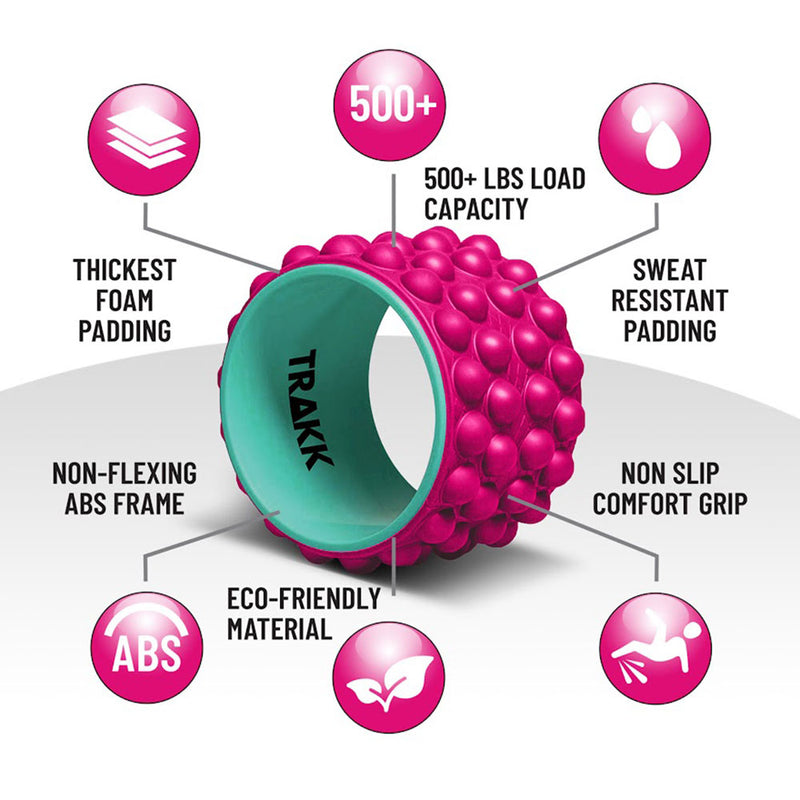 TRAKK ACCU-WHEEL Foam Roller Recovery Wheel, Full Body Pain Relief, Pink (Used)