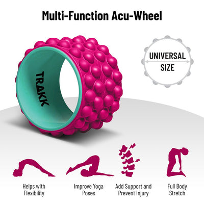 TRAKK ACCU-WHEEL Foam Roller Recovery Wheel for Full Body Pain Relief (Open Box)