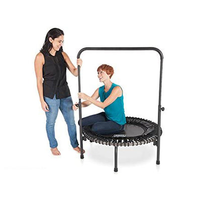 JumpSport 220 Fitness Rebounder Mini Trampoline & Handle Bar Accessory, Black - VMInnovations