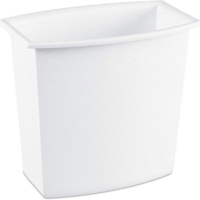 Sterilite 10220012 2-Gallon Rectangular Vanity Wastebasket, Black/White