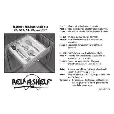 Rev-A-Shelf CT-3W-52 Plastic 7 Compartment Cutlery Tray Insert Organizer, White