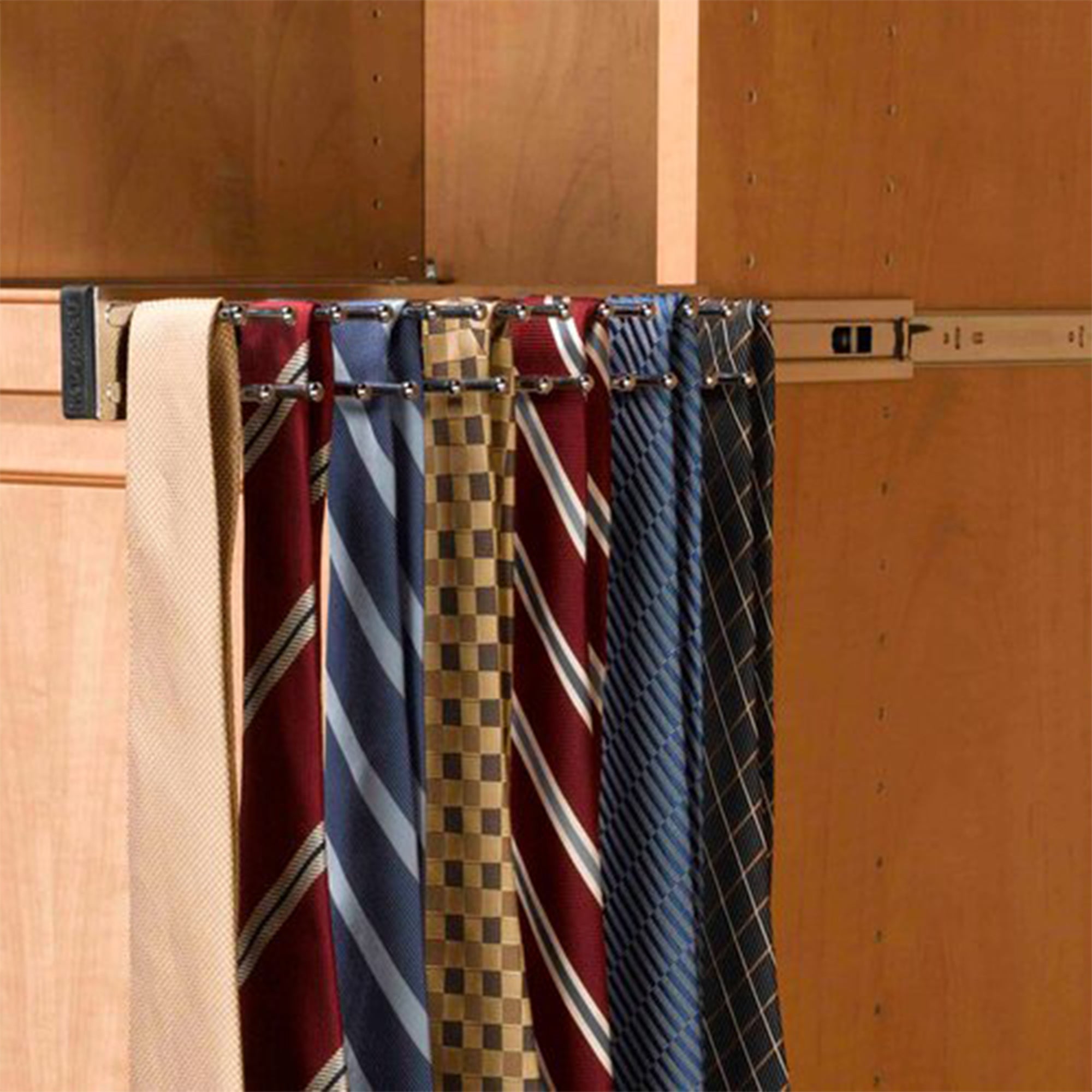 Rev-A-Shelf TRC-14CR 14-Inch Side Mount Extending Tie Rack, Chrome (3 Pack)