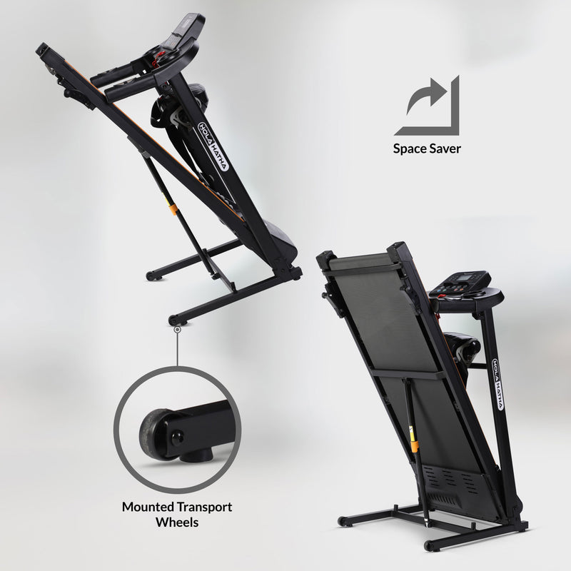 HolaHatha Folding Home Gym Treadmill w/ Massager & LCD Backlit Display(Open Box)