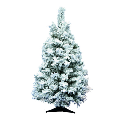 Vickerman Flocked Alaskan 3 Foot Artificial Unlit Christmas Tree with Stand