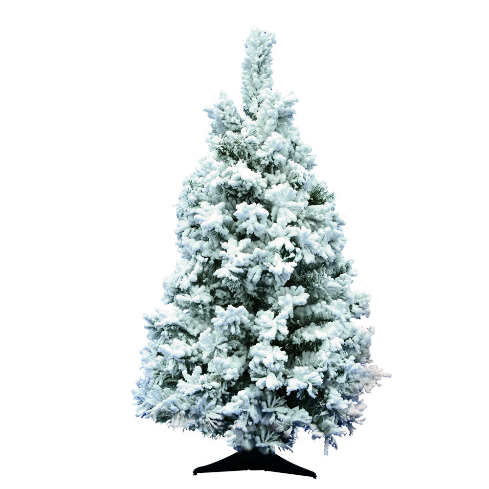 Vickerman Flocked Alaskan 3 Foot Artificial Unlit Tree with Stand (Open Box) - VMInnovations