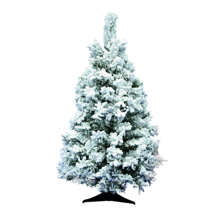 Vickerman Flocked Alaskan 3 Foot Artificial Unlit Tree with Stand (Open Box)