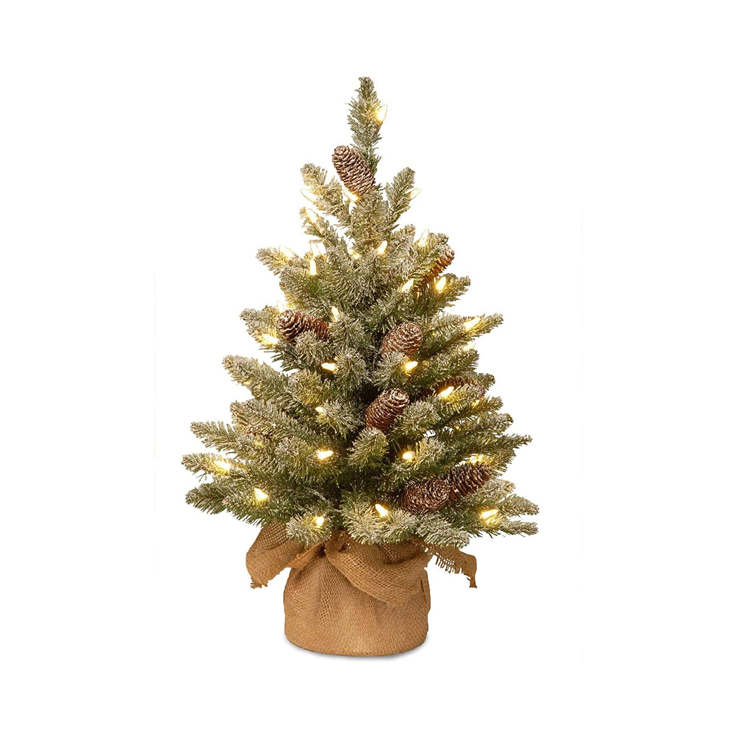 National Tree Company 2 Ft Artificial Prelit Christmas Tree with Cloth Bag Base