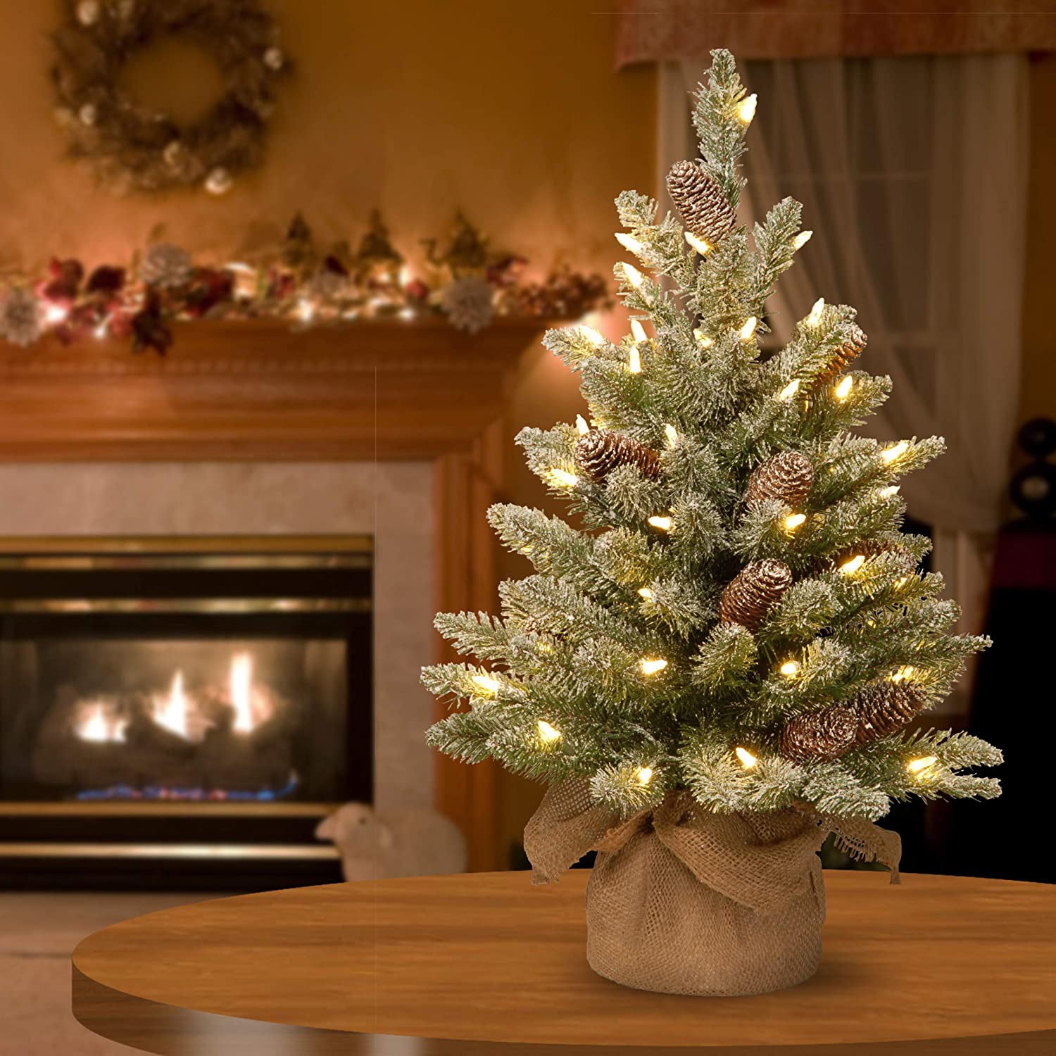 National Tree Company 2 Ft Artificial Prelit Christmas Tree with Cloth Bag Base