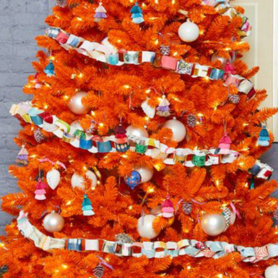 Treetopia 100% Orange 5ft Prelit LED Full Christmas Tree w/Stand(Used) - VMInnovations