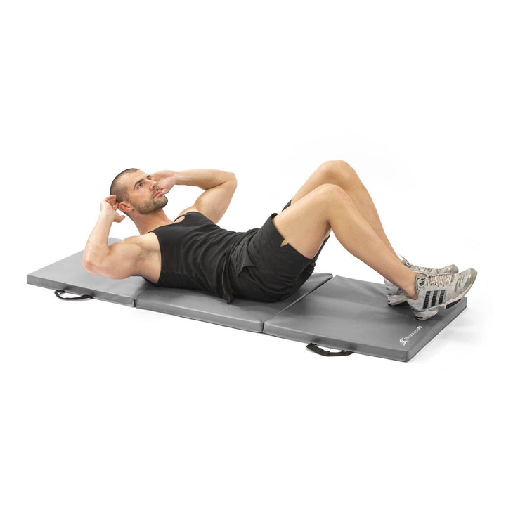 Fit ps-1951-tfm-grey Tri Folding Exercise Gym Yoga Gymnastics Mat (Open Box) - VMInnovations