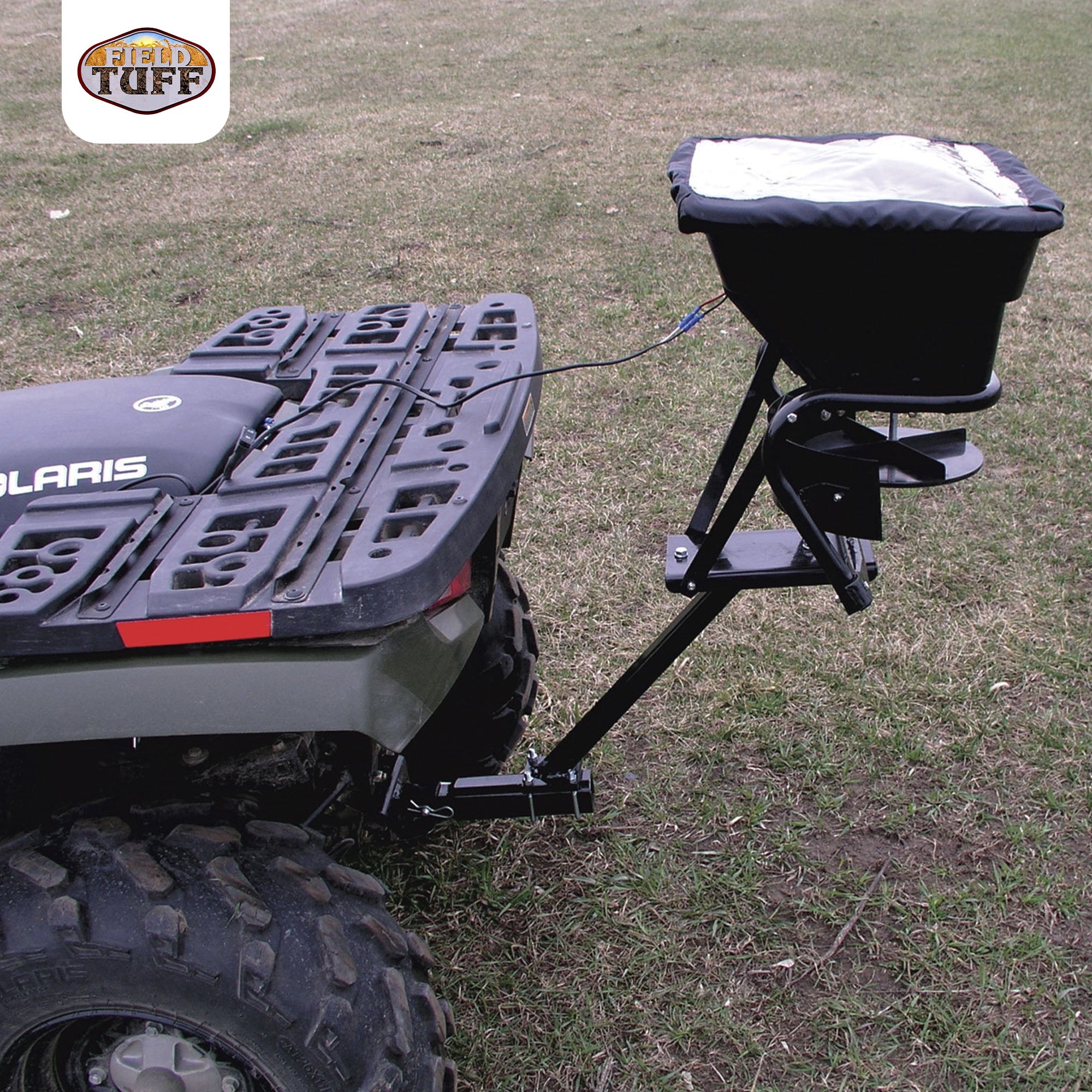 Field Tuff 12V ATV Hitch Mount Receiver 80 Pound Fertilizer Spreader (2 Pack)