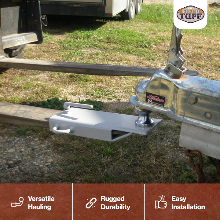 Field Tuff 4" Ball Mount Hitch Adapter for Forklift and Tractor Forks (Open Box)