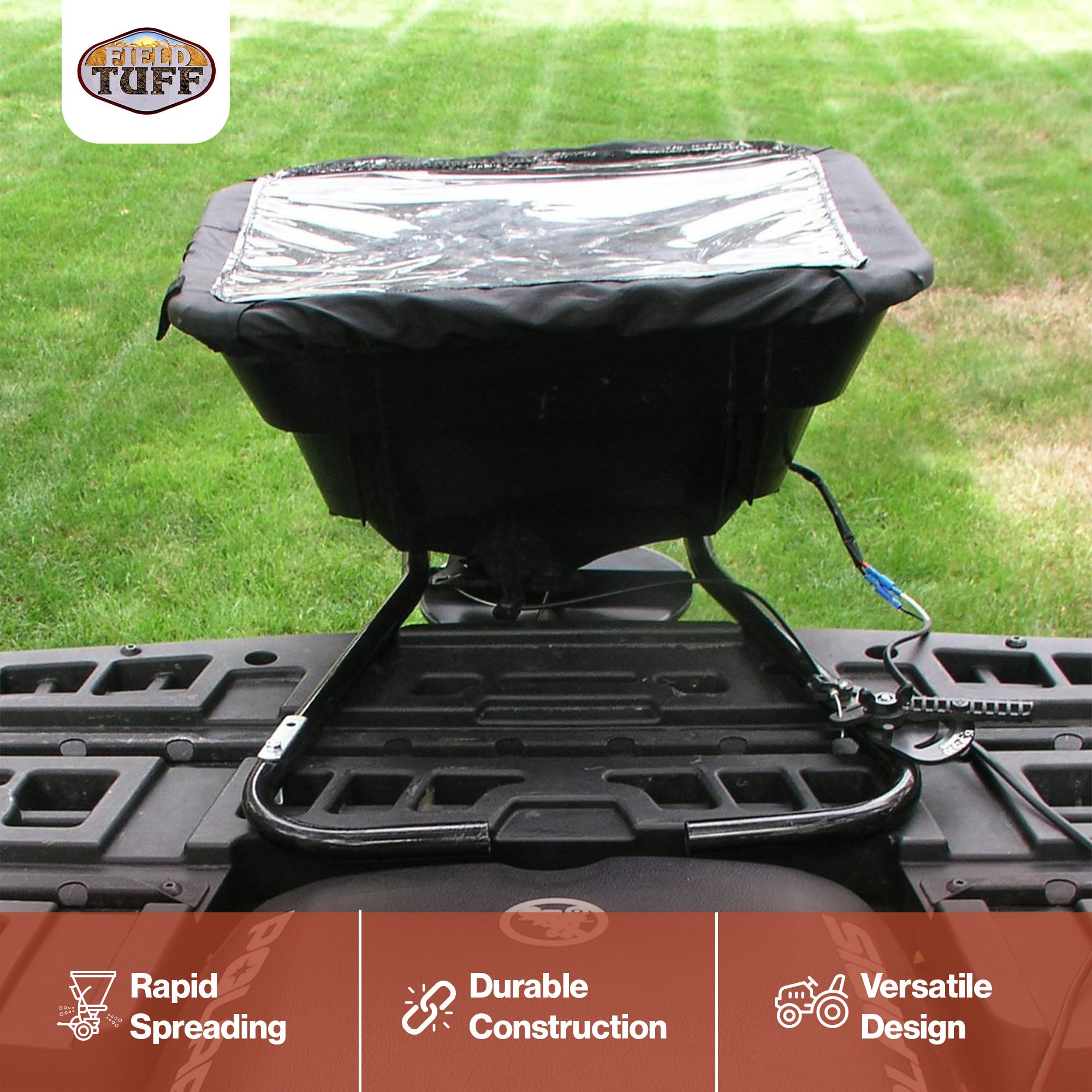 Field Tuff 12V ATV Load Capacity Broadcast Seed & Fertilizer Spreader (2 Pack)